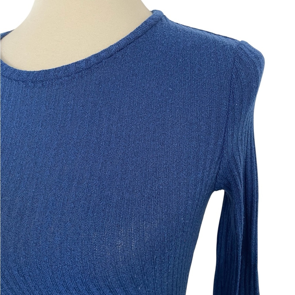 SHEIN Blue Ribbed Long Sleeve Top Size XS - Picture 3 of 9